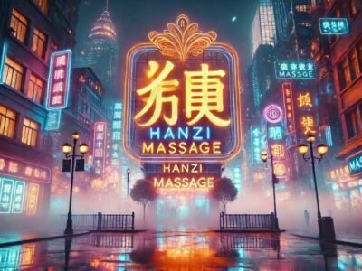 Neon Lights Chongqing Cyberpunk City Neon Hanzi Massage Sign