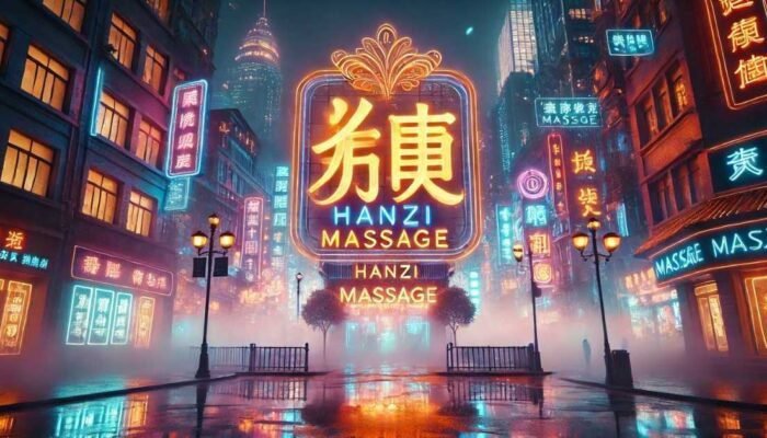 Neon Lights Chongqing Cyberpunk City Neon Hanzi Massage Sign